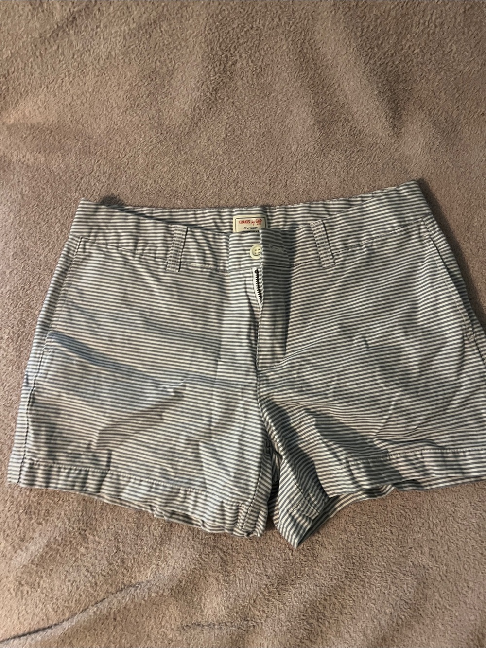 GAP Women's Striped Shorts - Blue and White